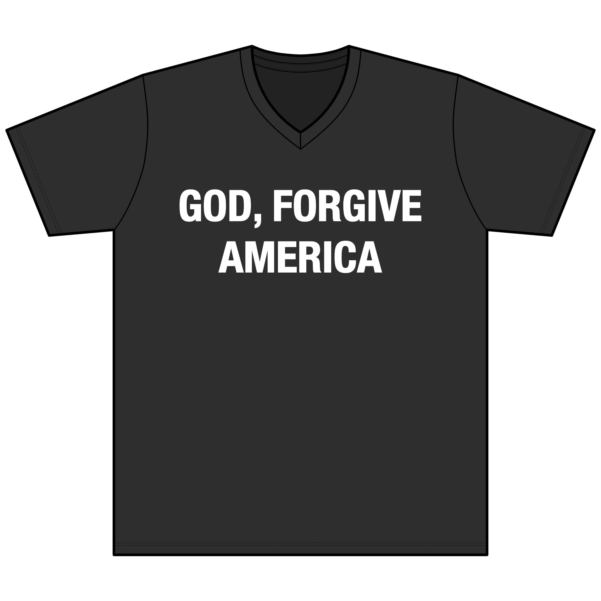 God, Forgive America V-Neck Tee
